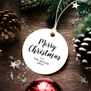 Black and White Merry Christmas Favour Tags