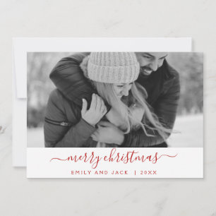 Black and White Merry Christmas Holiday Photo Card