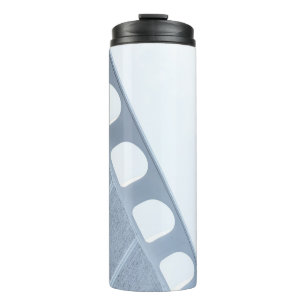 Black and white metal frame thermal tumbler