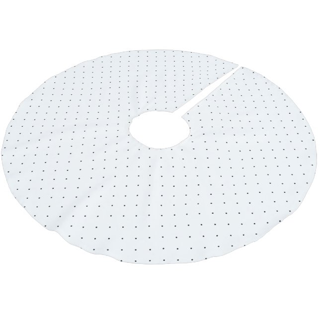 Black and White Micro Polka Dot 2 Brushed Polyester Tree Skirt (Angled)