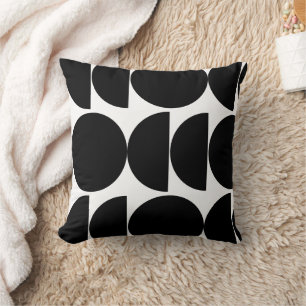 Black and White Mid Century Geometric Cushion