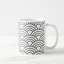Black and White Mid-Century Modern wave pattern