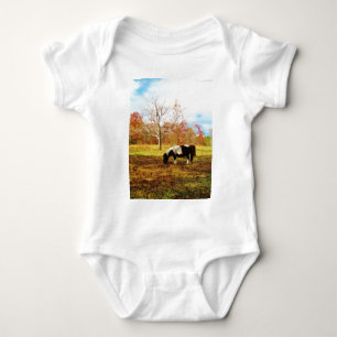 Black and White Miniature Pony / Horse Baby Bodysuit