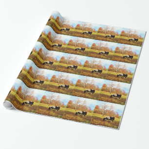 Black and White Miniature Pony / Horse Wrapping Paper