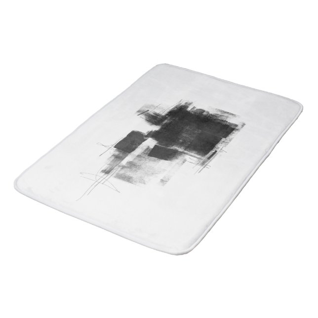 Black and White minimal Abstract Art Nr111 Bath Mat (Angled)
