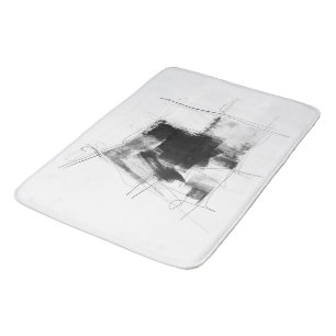 Black and White minimal Abstract Art Nr112 Bath Mat