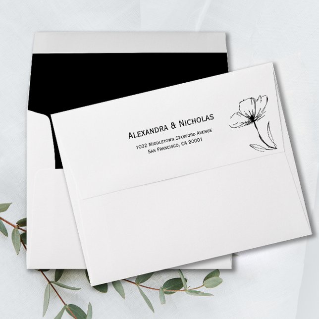 Black and White Minimal Elegant Wedding Envelope (Creator Uploaded)