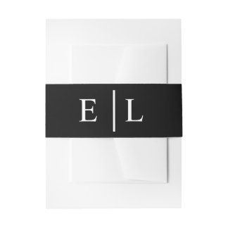 Black and white Minimal Invitation Belly Bands Band