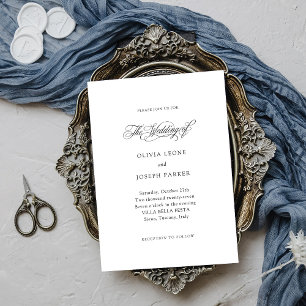 Black and White   Minimal Italian Elegance Wedding Invitation
