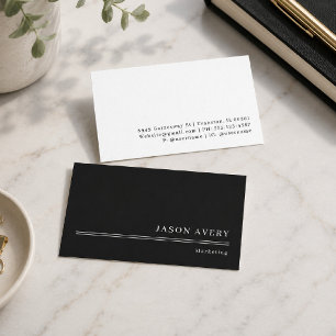 Black and White Minimal Professional Business Card