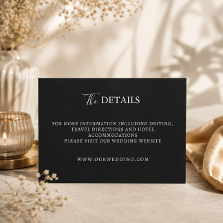 Black and White minimal wedding enclosure card