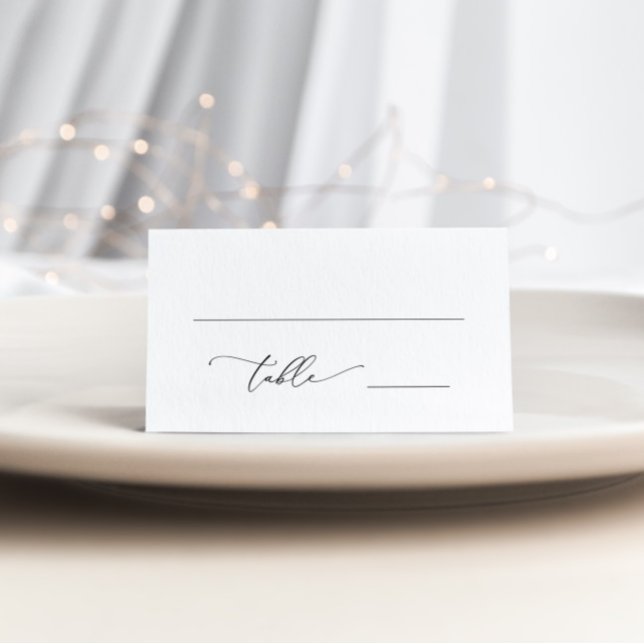 Black and White Minimalist 2 Wedding Table Number  Place Card (Creator Uploaded)