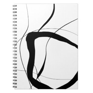 Black and White Minimalist Abstract Art Notebook
