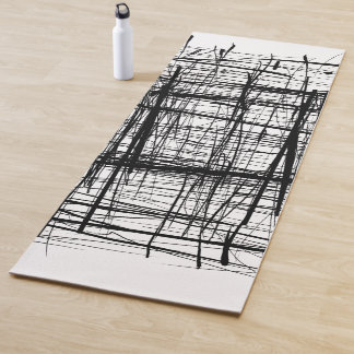Black and White Minimalist Abstract Art Yoga Mat