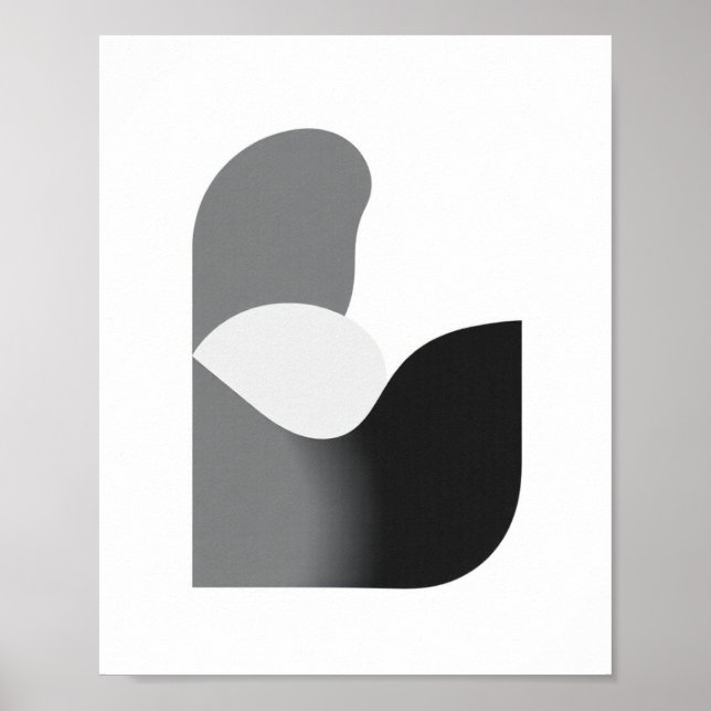 Black and White Minimalist Abstract Poster (Front)