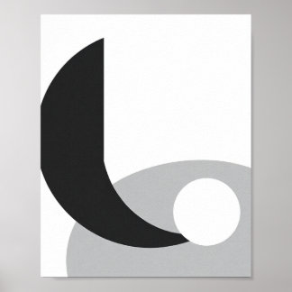 Black and White Minimalist Abstract Poster