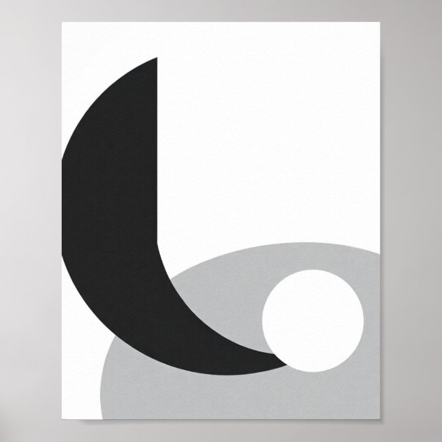 Black and White Minimalist Abstract Poster (Front)
