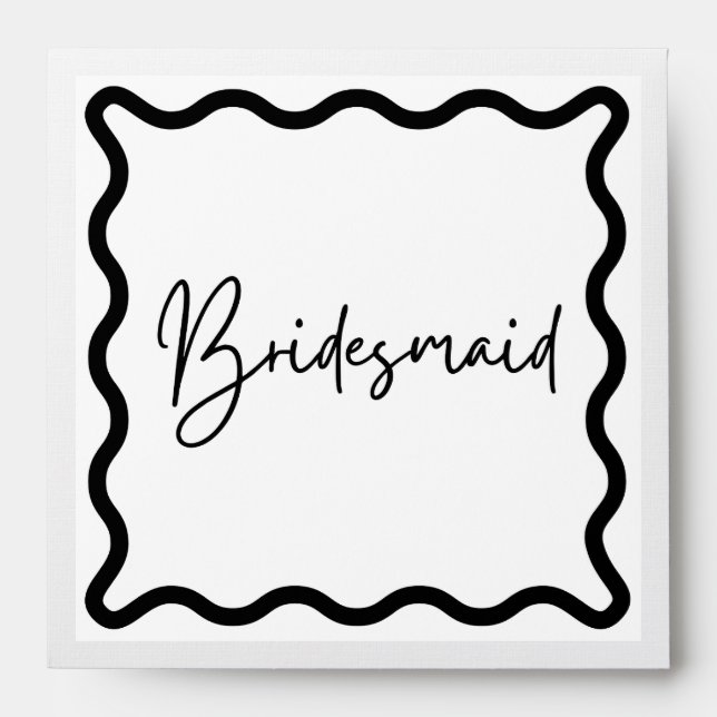 Black and White Minimalist Bridesmaid Proposal  Envelope (Front)
