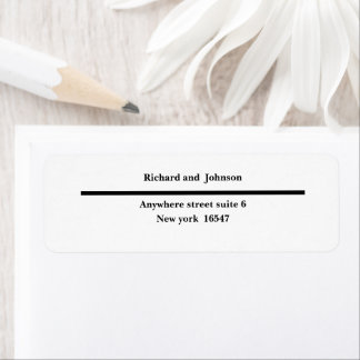 Black and white minimalist business return address label