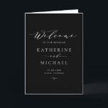 Black and White Minimalist Dainty Script Wedding Program<br><div class="desc">Share details of your wedding with this customisable wedding program booklet. These customisable folded programs feature whimsical script and minimalist typography. These black and white wedding programs are perfect for any wedding theme. Matching items are available.</div>