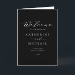 Black and White Minimalist Dainty Script Wedding Program<br><div class="desc">Share details of your wedding with this customisable wedding program booklet. These customisable folded programs feature whimsical script and minimalist typography. These black and white wedding programs are perfect for any wedding theme. Matching items are available.</div>