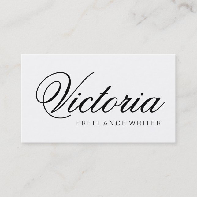 Black and white minimalist elegant business card (Front)