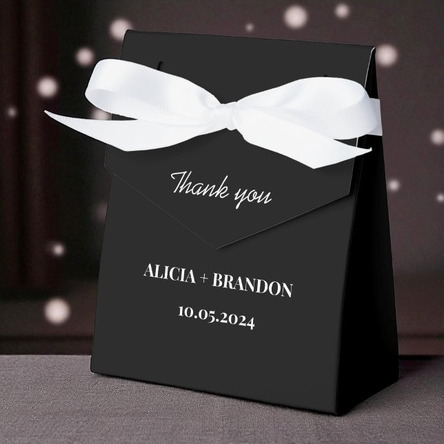 Black and White Minimalist Elegant Modern Wedding Favour Box (Creator Uploaded)