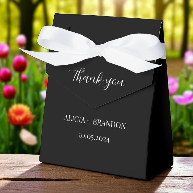 Black and White Minimalist Elegant Modern Wedding Favour Box (Creator Uploaded)