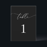 Black and White Minimalist Elegant Table Number<br><div class="desc">Beautiful,  elegant,  modern and minimalist,  table number card. Fully customisable. **PLEASE NOTE: To order,  simply adjust your table number and add each number to your cart separately. Then check out once you are finished.</div>