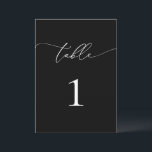 Black and White Minimalist Elegant Table Number<br><div class="desc">Beautiful,  elegant,  modern and minimalist,  table number card. Fully customisable. **PLEASE NOTE: To order,  simply adjust your table number and add each number to your cart separately. Then check out once you are finished.</div>