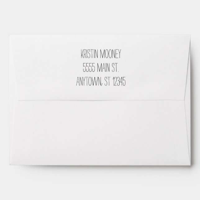 Black and White Minimalist Envelope (Back (Top Flap))