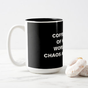 Black and White Minimalist Funny Coffee Quote Mug