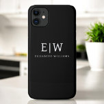 Black and White Minimalist Modern Monogram iPhone 11 Case<br><div class="desc">Introducing our Black and White Minimalist Modern Monogram Collection: Embrace simplicity and sophistication with our minimalist designs, curated to elevate your style effortlessly. Crafted with a keen eye for modern aesthetics, this collection features sleek black and white designs accentuated by personalised monograms. From chic stationery to versatile accessories, our collection...</div>