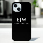 Black and White Minimalist Modern Monogram iPhone 15 Case<br><div class="desc">Introducing our Black and White Minimalist Modern Monogram Collection: Embrace simplicity and sophistication with our minimalist designs, curated to elevate your style effortlessly. Crafted with a keen eye for modern aesthetics, this collection features sleek black and white designs accentuated by personalised monograms. From chic stationery to versatile accessories, our collection...</div>
