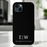 Black and White Minimalist Modern Monogram iPhone 13 Case<br><div class="desc">Introducing our Black and White Minimalist Modern Monogram Collection: Embrace simplicity and sophistication with our minimalist designs, curated to elevate your style effortlessly. Crafted with a keen eye for modern aesthetics, this collection features sleek black and white designs accentuated by personalised monograms. From chic stationery to versatile accessories, our collection...</div>