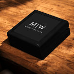 Black and White Minimalist Modern Monogram Gift Box<br><div class="desc">Introducing our Black and White Minimalist Modern Monogram Collection: Embrace simplicity and sophistication with our minimalist designs, curated to elevate your style effortlessly. Crafted with a keen eye for modern aesthetics, this collection features sleek black and white designs accentuated by personalised monograms. From chic stationery to versatile accessories, our collection...</div>