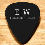 Black and White Minimalist Modern Monogram Guitar Pick<br><div class="desc">Introducing our Black and White Minimalist Modern Monogram Collection: Embrace simplicity and sophistication with our minimalist designs, curated to elevate your style effortlessly. Crafted with a keen eye for modern aesthetics, this collection features sleek black and white designs accentuated by personalised monograms. From chic stationery to versatile accessories, our collection...</div>