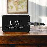 Black and White Minimalist Modern Monogram Luggage Tag<br><div class="desc">Introducing our Black and White Minimalist Modern Monogram Collection: Embrace simplicity and sophistication with our minimalist designs, curated to elevate your style effortlessly. Crafted with a keen eye for modern aesthetics, this collection features sleek black and white designs accentuated by personalised monograms. From chic stationery to versatile accessories, our collection...</div>