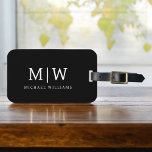 Black and White Minimalist Modern Monogram Luggage Tag<br><div class="desc">Introducing our Black and White Minimalist Modern Monogram Collection: Embrace simplicity and sophistication with our minimalist designs, curated to elevate your style effortlessly. Crafted with a keen eye for modern aesthetics, this collection features sleek black and white designs accentuated by personalised monograms. From chic stationery to versatile accessories, our collection...</div>