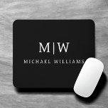 Black and White Minimalist Modern Monogram Mouse Pad<br><div class="desc">Introducing our Black and White Minimalist Modern Monogram Collection: Embrace simplicity and sophistication with our minimalist designs, curated to elevate your style effortlessly. Crafted with a keen eye for modern aesthetics, this collection features sleek black and white designs accentuated by personalised monograms. From chic stationery to versatile accessories, our collection...</div>