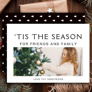 Black and White Minimalist Modern Photo Christmas Holiday Card