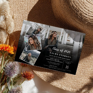 Black and white minimalist photo budget graduation