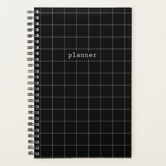 Black and white minimalist planner journal