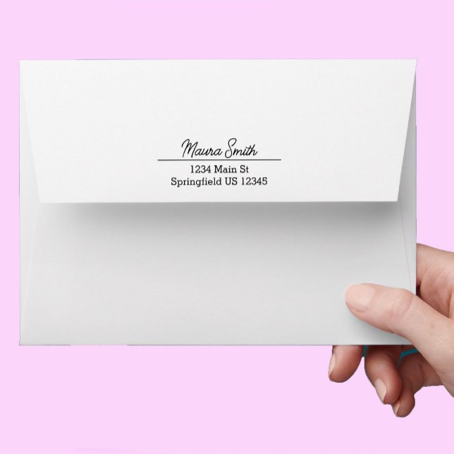 Black and white minimalist return address  envelope (Creator Uploaded)