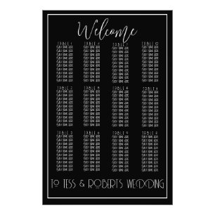 Black and White Minimalist Seating Chart Print