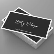 Black and White Minimalist Signature Business Card