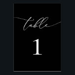 Black and White Minimalist Table Number<br><div class="desc">Beautiful,  elegant,  modern and minimalist,  table number card. Fully customisable. **PLEASE NOTE: To order,  simply adjust your table number and add each number to your cart separately. Then check out once you are finished.</div>