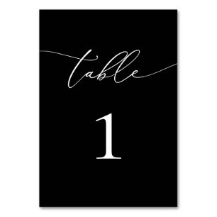 Black and White Minimalist Table Number