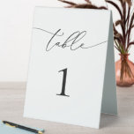 Black and White Minimalist Table Number<br><div class="desc">Beautiful,  elegant,  modern and minimalist,  table number card. Fully customisable. **PLEASE NOTE: To order,  simply adjust your table number and add each number to your cart separately. Then check out once you are finished.</div>