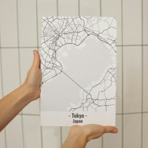 Black and White Minimalist Tokyo City Poster 
